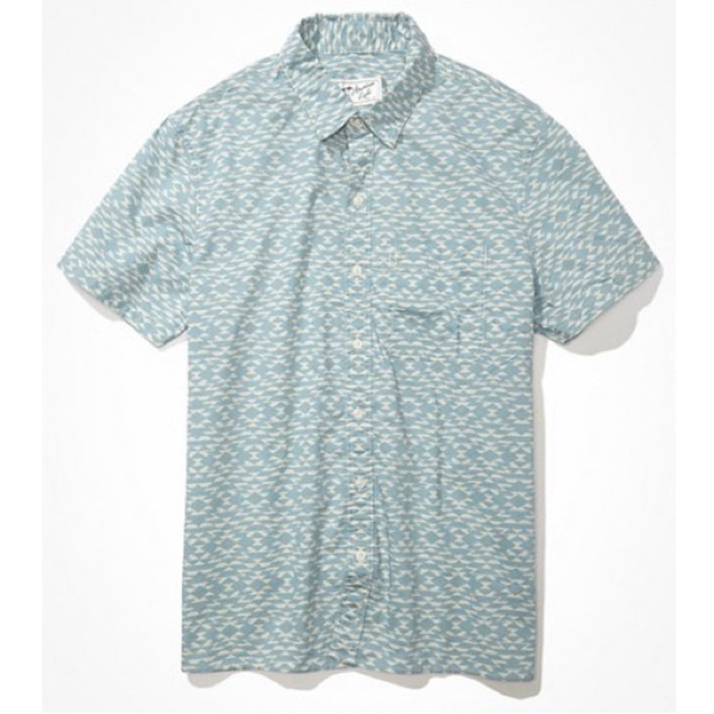 🦅AE Mens EUC short sleeve button up size large